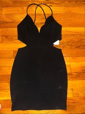 Banana Republic Black Cutout Mini Dress with Double Spaghetti Straps